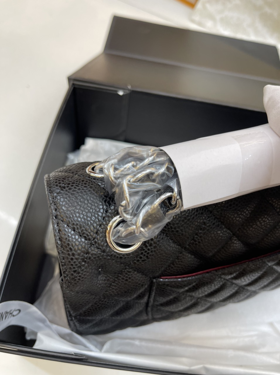 Túi Xách Chanel Super Classic Da Hạt Khóa Bạc 25CM